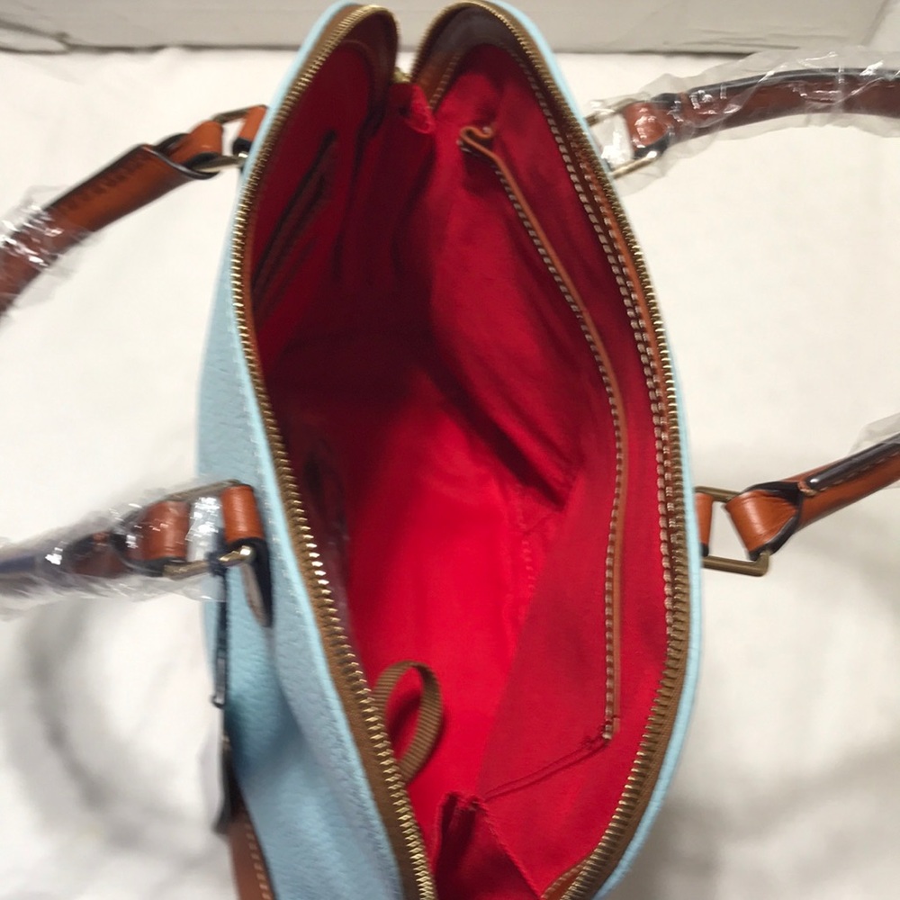 Dooney and Bourke leather dome handbag with double straps. NWT - Picture 9 of 15